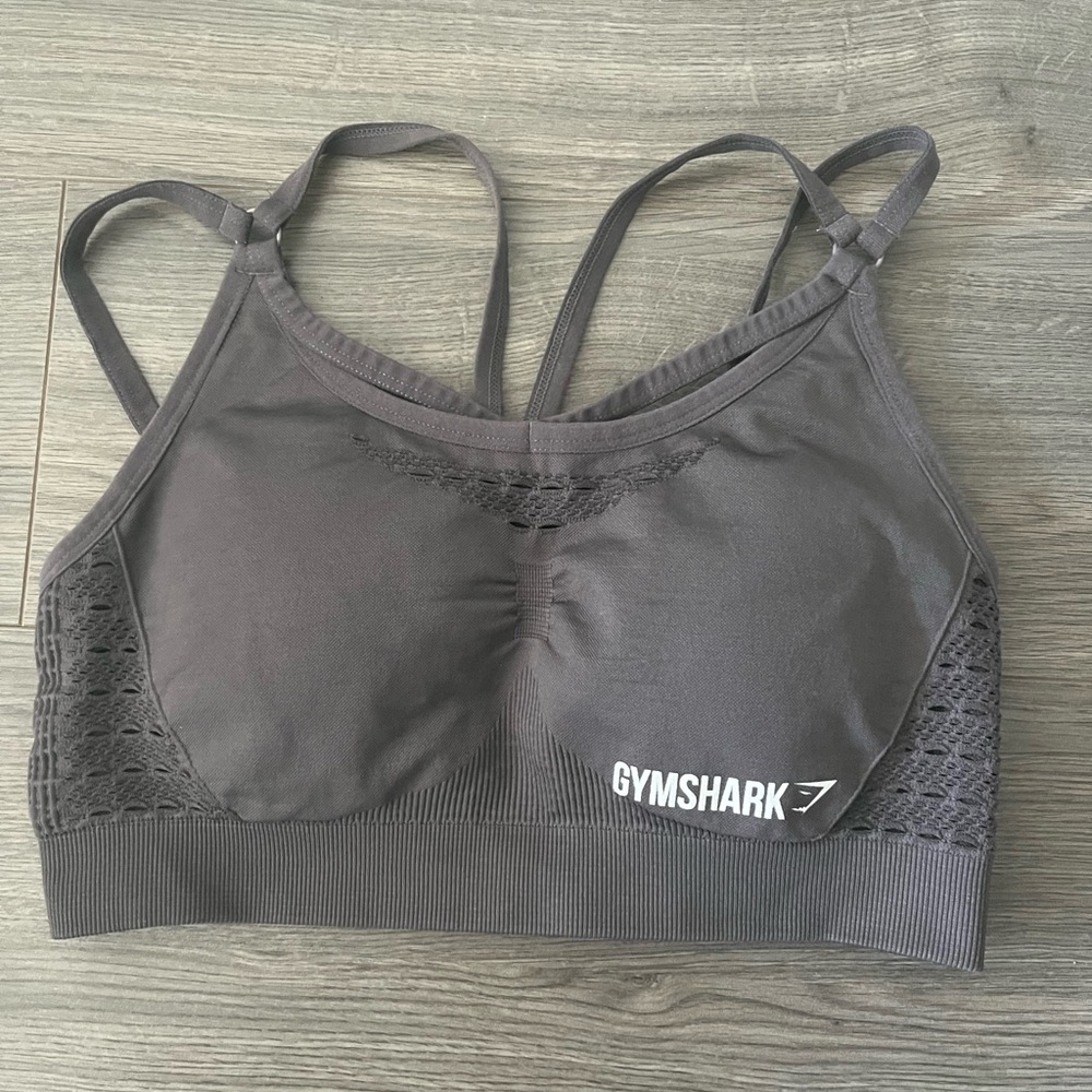 Gymshark Gray Lace Detail Sports Bra